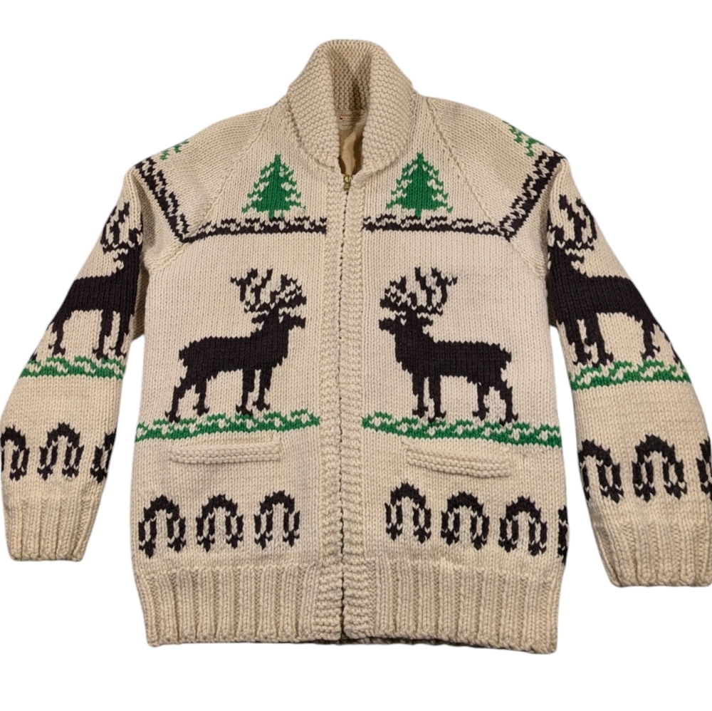 Mary Maxim Cowichan Wool Fully Lined Sweater Size est  MM  WL/XL     WF149